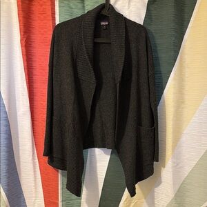 Patagonia Open Front Cardigan with Shawl Collar - 100% Merino wool